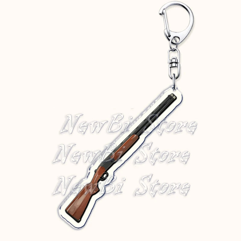 Creative Military Weapon Keychains, P90 AWM Sniper Rifle, MP7, M249,S686,M24m, Gun Keyrings...Great Gamer Gifts