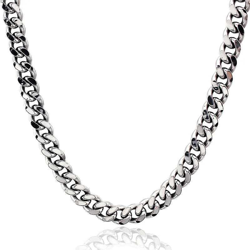 Stainless Steel, Cuban Chain Necklace for Women & Men