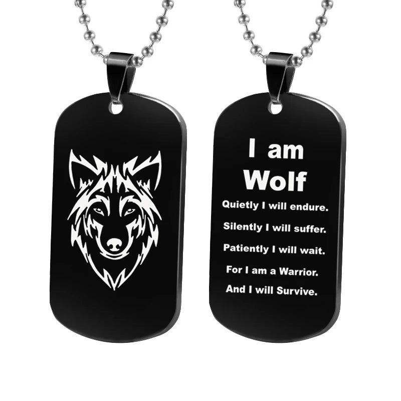 Stainless Steel, Rock Wolf Military Dog Tag Necklace For Men, By Vnox…Team Fight Jewelry Fan Gifts