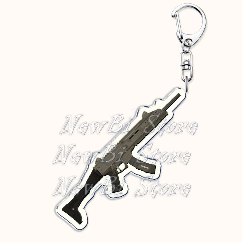 Creative Military Weapon Keychains, P90 AWM Sniper Rifle, MP7, M249,S686,M24m, Gun Keyrings...Great Gamer Gifts