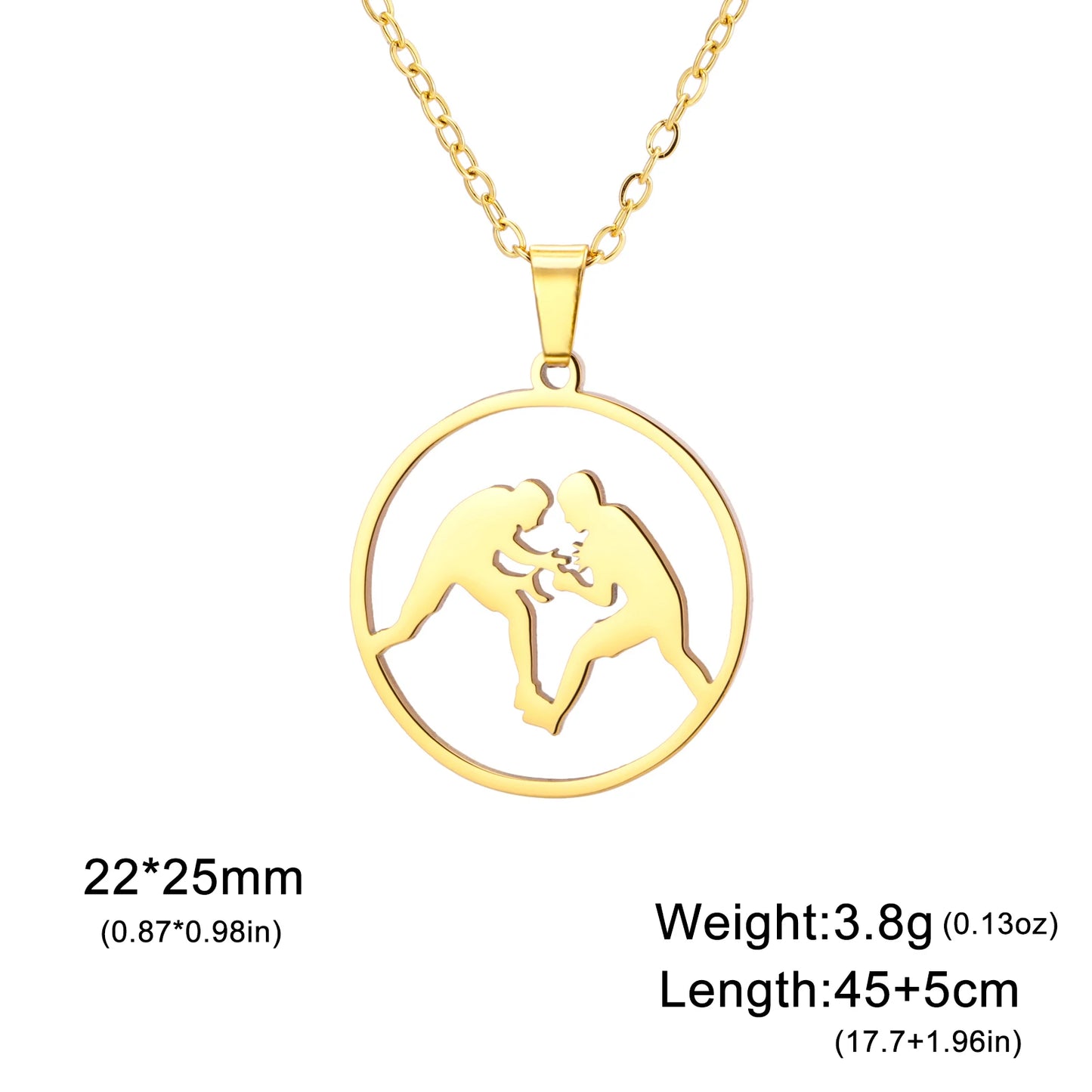 COOLTIME, Stainless Steel, Military Boxing Pendant Necklace for Women & Men