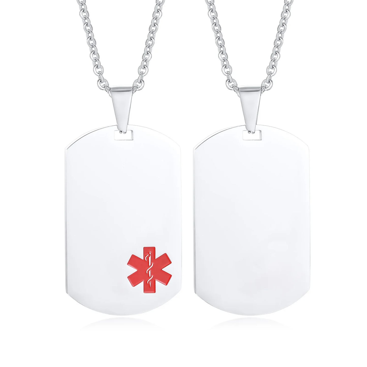 Medical Alert, Stainless Steel, Custom Engraved Military Necklace...Diabetic Patient Emergency