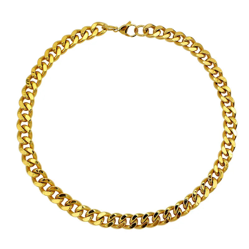 Stainless Steel, Cuban Chain Necklace for Women & Men