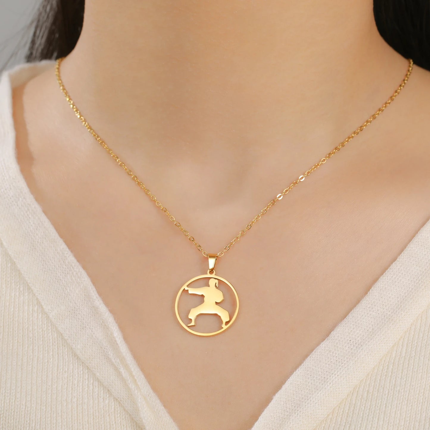COOLTIME, Stainless Steel, Military Boxing Pendant Necklace for Women & Men