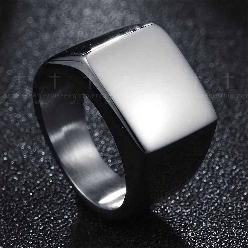 Stainless Steel, US Army Military Veteran Ring For Men, Cool Custom Engraved Signet Ring