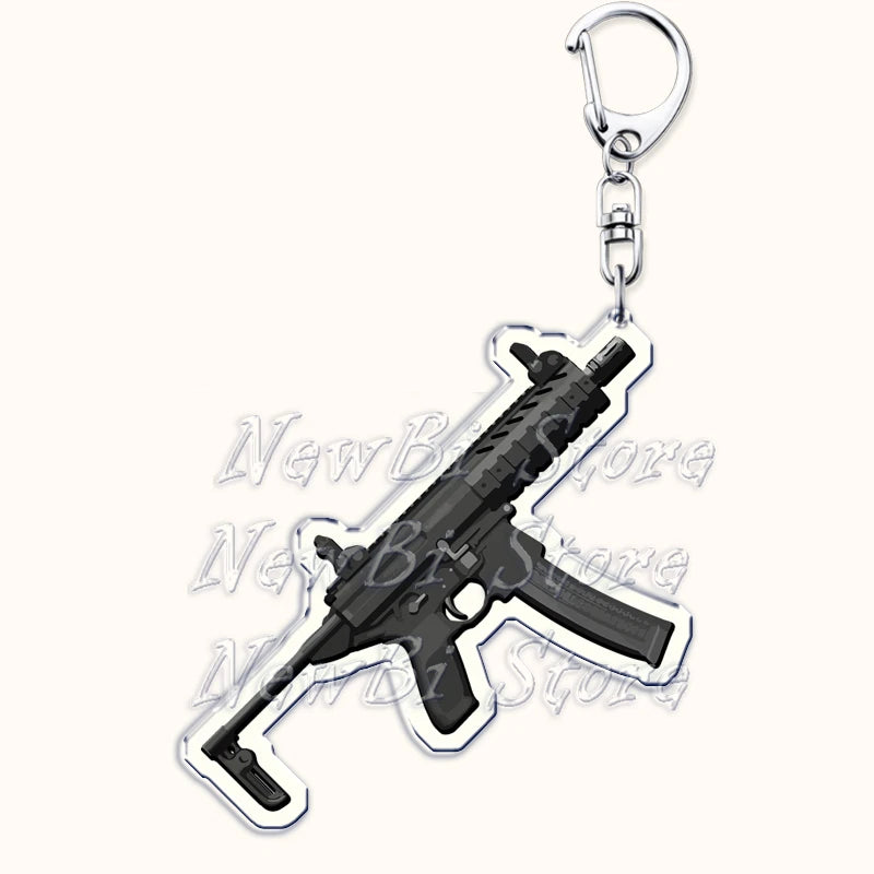 Creative Military Weapon Keychains, P90 AWM Sniper Rifle, MP7, M249,S686,M24m, Gun Keyrings...Great Gamer Gifts