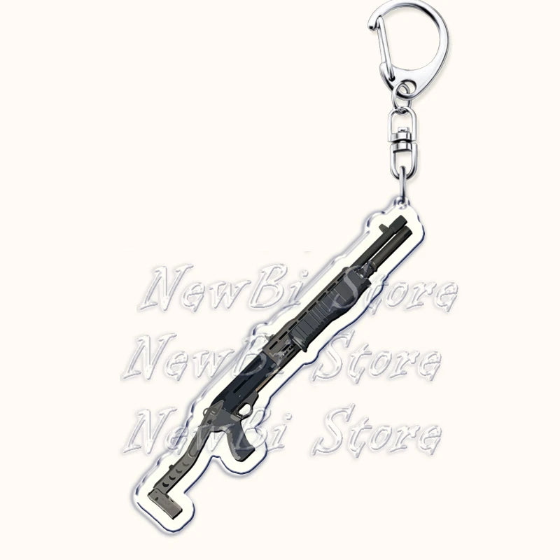 Creative Military Weapon Keychains, P90 AWM Sniper Rifle, MP7, M249,S686,M24m, Gun Keyrings...Great Gamer Gifts