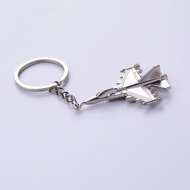 Metal F16 Fighter Plane Keychain, Cool Battleplane Keyring For Military Fan, 20pcs/Lot, Give Them As Gifts