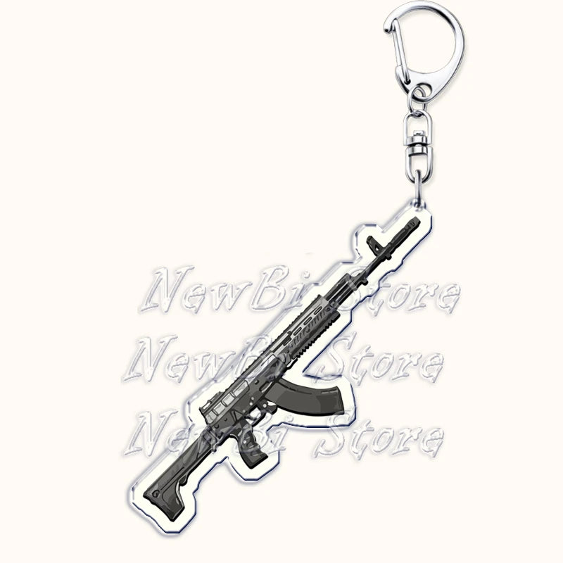Creative Military Weapon Keychains, P90 AWM Sniper Rifle, MP7, M249,S686,M24m, Gun Keyrings...Great Gamer Gifts