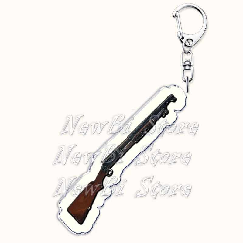 Creative Military Weapon Keychains, P90 AWM Sniper Rifle, MP7, M249,S686,M24m, Gun Keyrings...Great Gamer Gifts