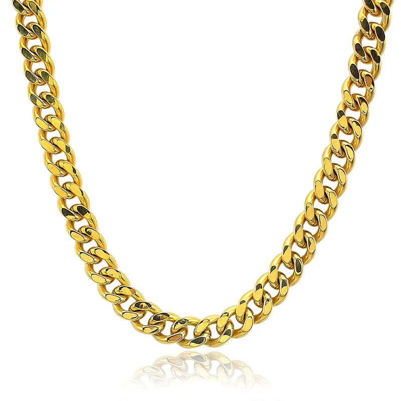 Stainless Steel, Cuban Chain Necklace for Women & Men