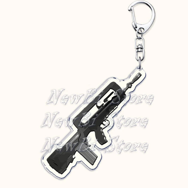 Creative Military Weapon Keychains, P90 AWM Sniper Rifle, MP7, M249,S686,M24m, Gun Keyrings...Great Gamer Gifts