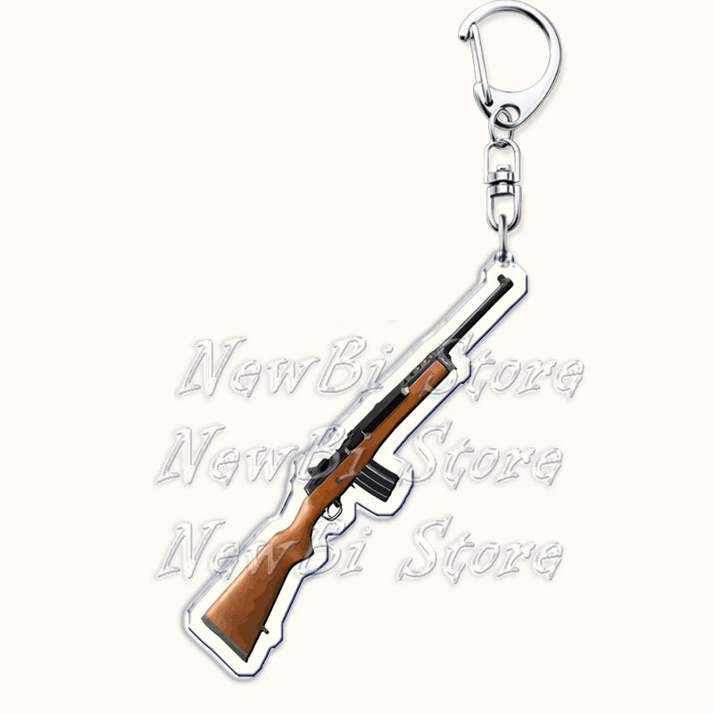 Creative Military Weapon Keychains, P90 AWM Sniper Rifle, MP7, M249,S686,M24m, Gun Keyrings...Great Gamer Gifts