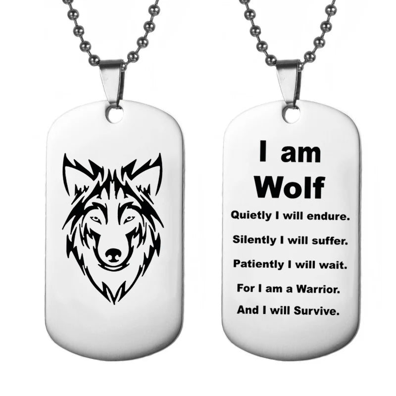 Stainless Steel, Rock Wolf Military Dog Tag Necklace For Men, By Vnox…Team Fight Jewelry Fan Gifts