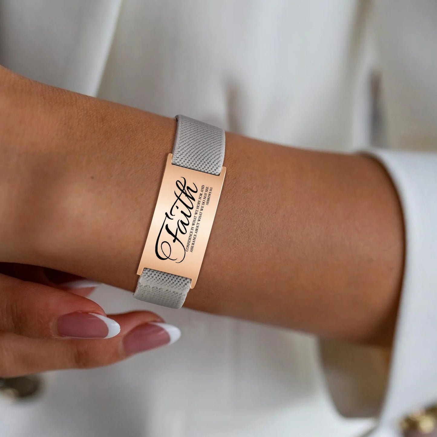 Custom Photo Elastic, Waterproof, Adjustable, Personalized Military ID Bracelet