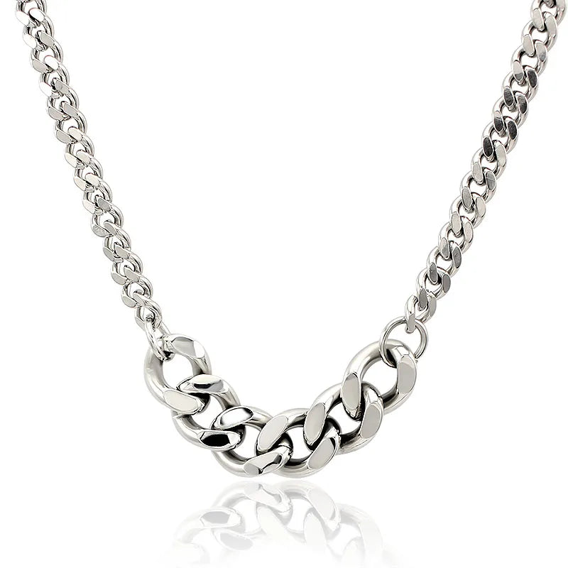 Stainless Steel, Cuban Chain Necklace for Women & Men
