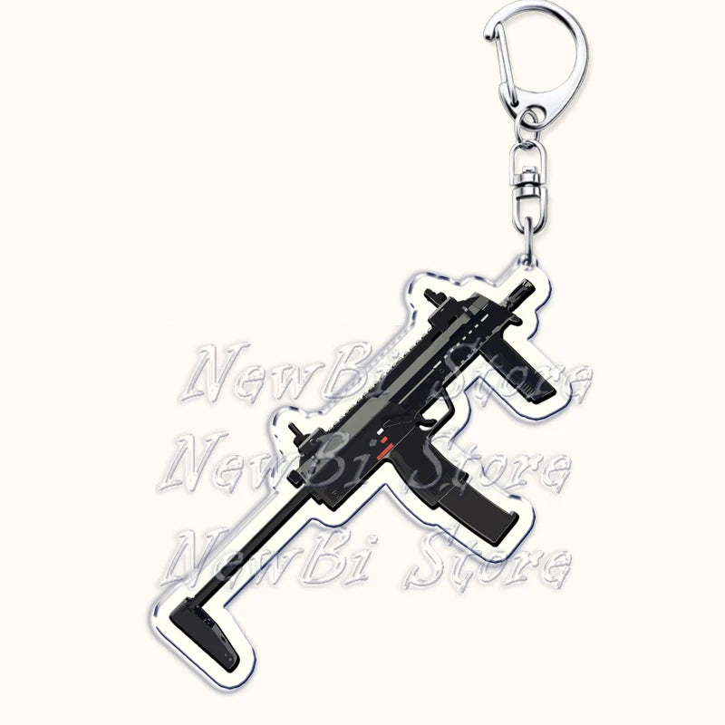 Creative Military Weapon Keychains, P90 AWM Sniper Rifle, MP7, M249,S686,M24m, Gun Keyrings...Great Gamer Gifts