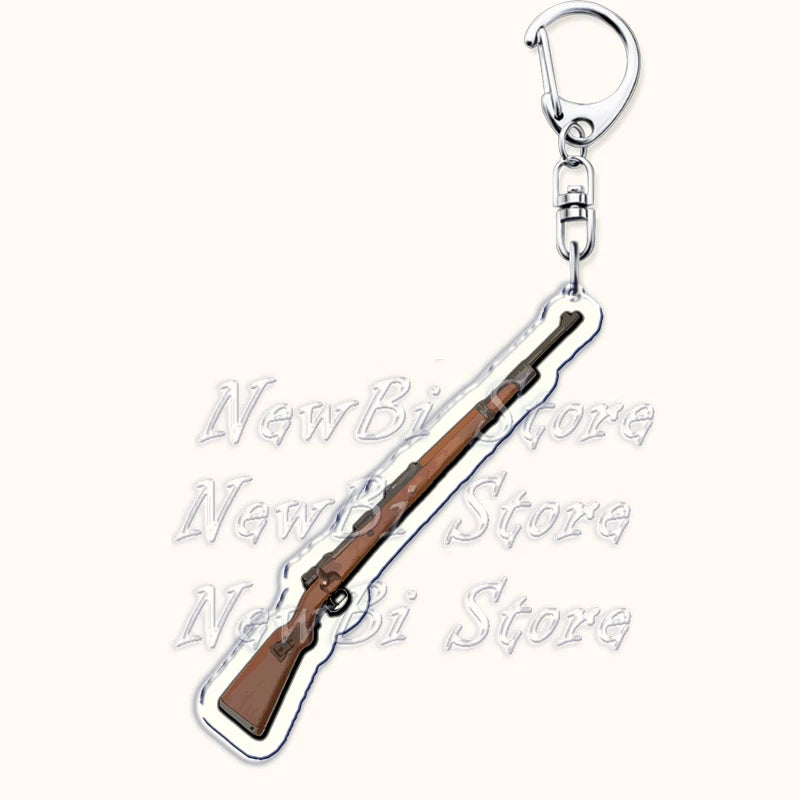Creative Military Weapon Keychains, P90 AWM Sniper Rifle, MP7, M249,S686,M24m, Gun Keyrings...Great Gamer Gifts