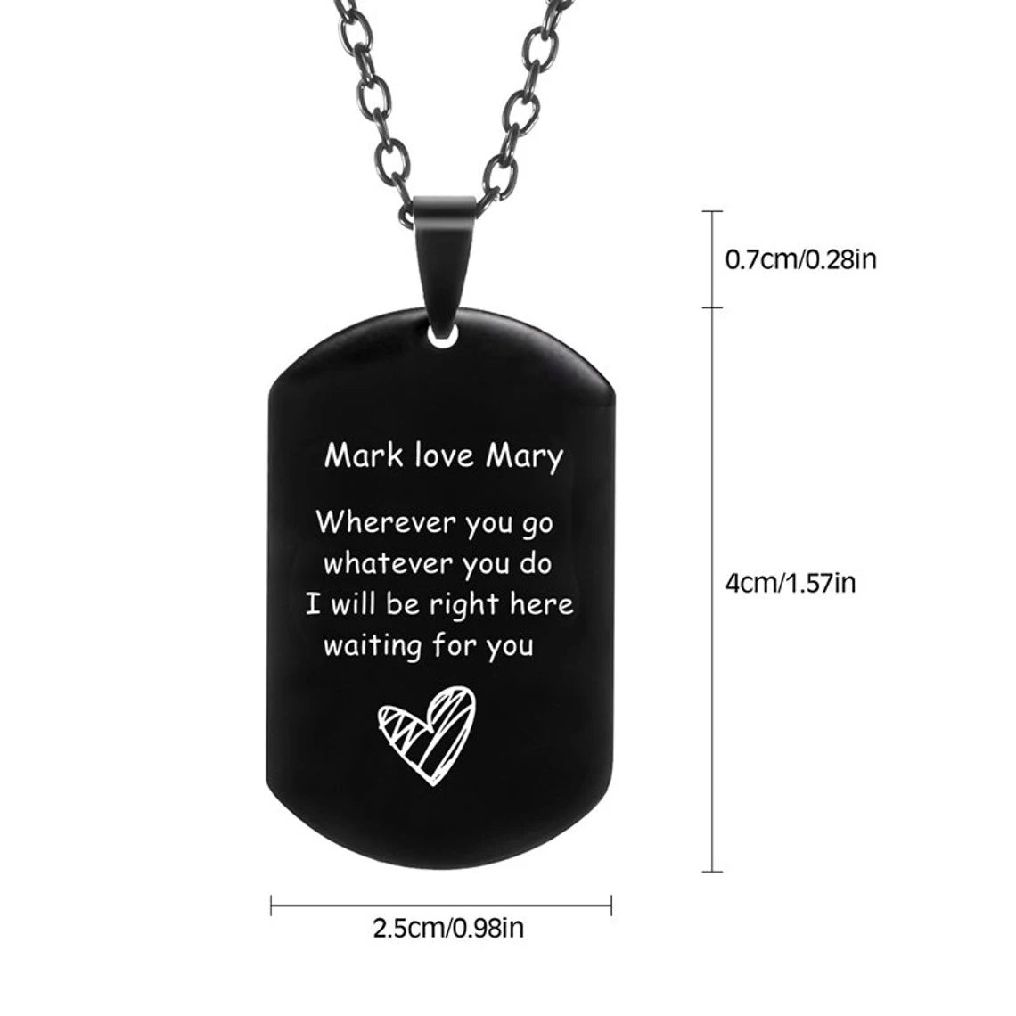 Custom Laser-Engraved Stainless Steel Army Military Pendant with Personalized Name…Great Gift!!!
