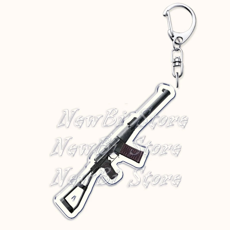 Creative Military Weapon Keychains, P90 AWM Sniper Rifle, MP7, M249,S686,M24m, Gun Keyrings...Great Gamer Gifts
