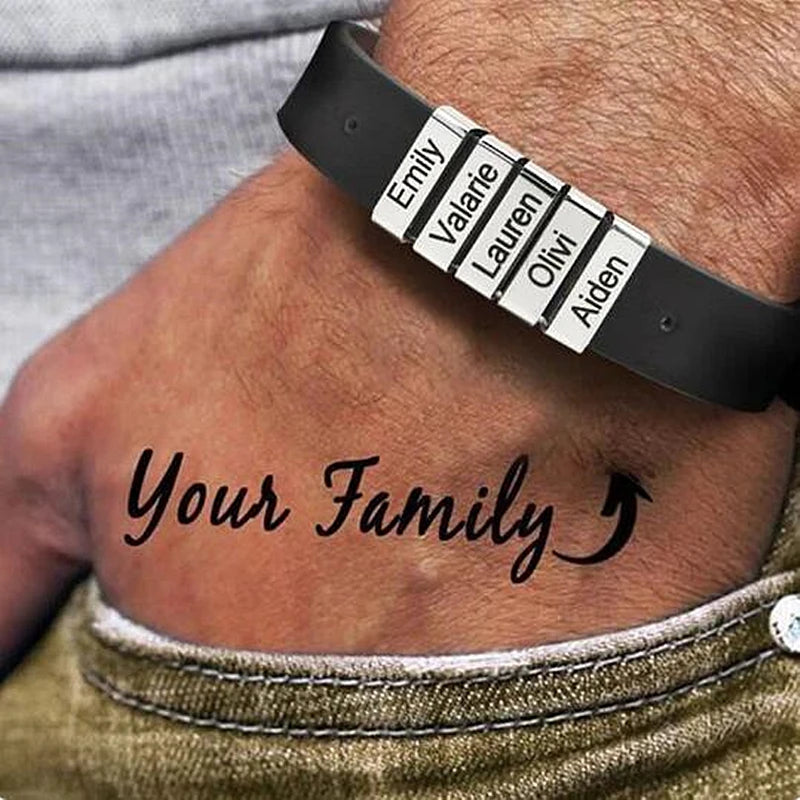 Custom, Leather Bracelet For Dad, Fathers, Husbands, etc.