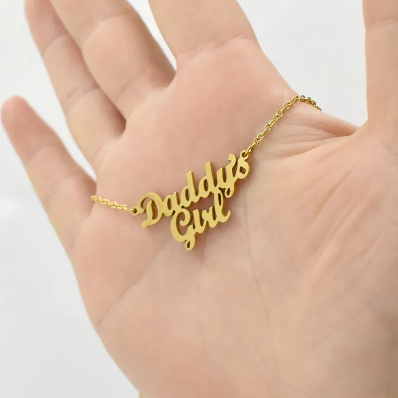 Stainless Steel, Daddy's Girl Pendant Necklace From, HUTNICE