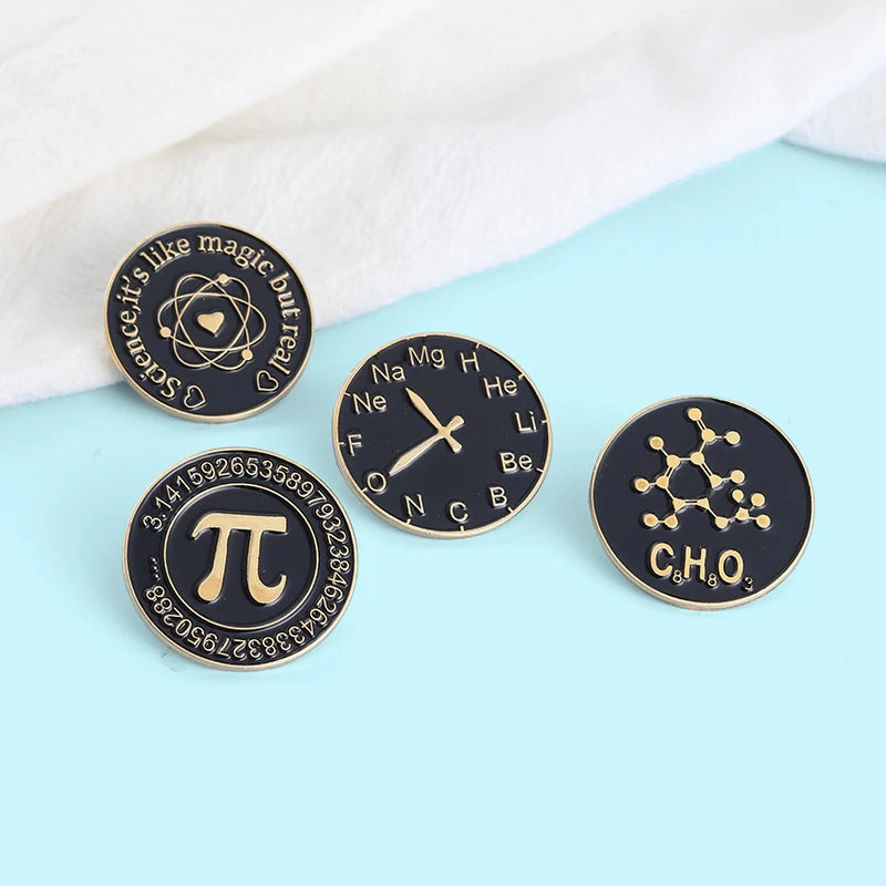 Geek Science Lovers Enamel Pins, by XioMara