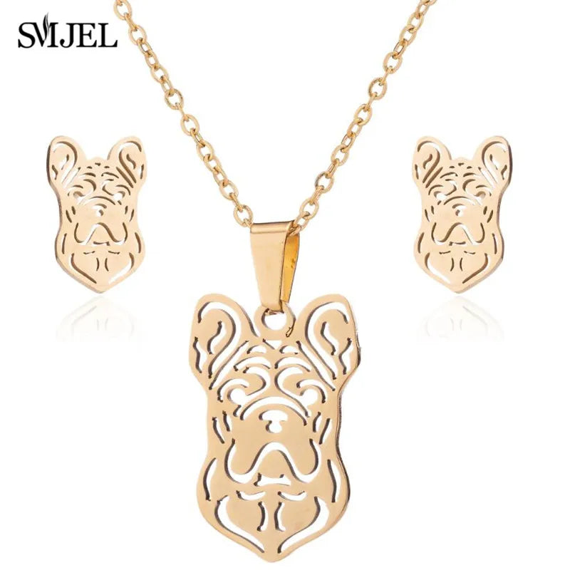Stainless Steel, Paw Necklace Earrings for Women, Fashion By, SMJEL