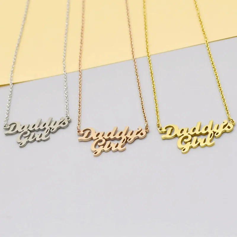 Stainless Steel, Daddy's Girl Pendant Necklace From, HUTNICE