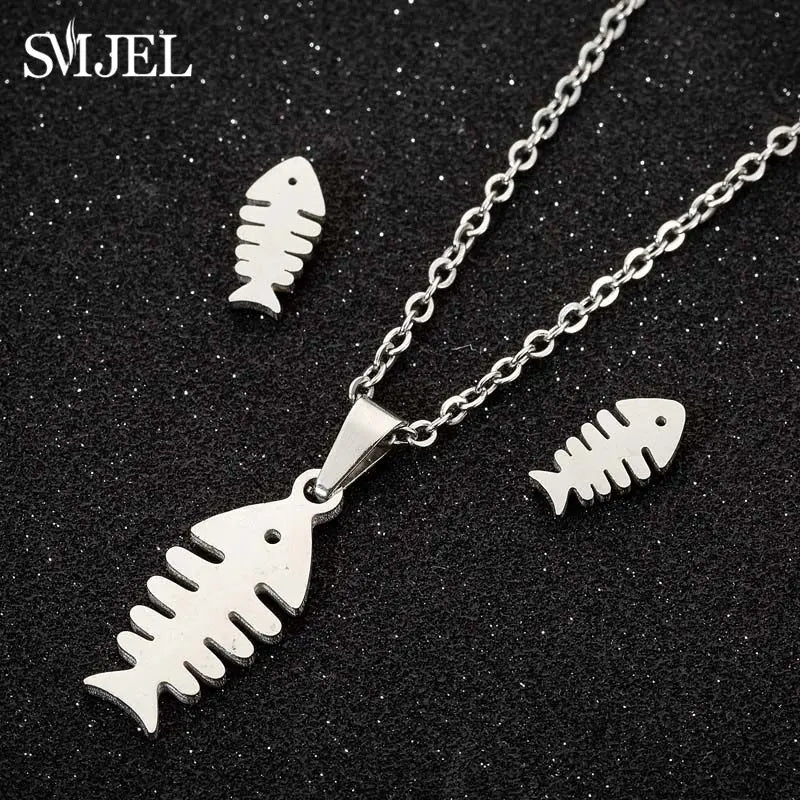 Stainless Steel, Paw Necklace Earrings for Women, Fashion By, SMJEL