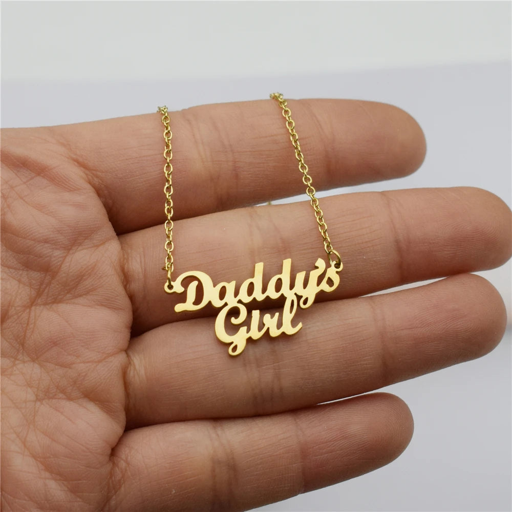 Stainless Steel, Daddy's Girl Pendant Necklace From, HUTNICE