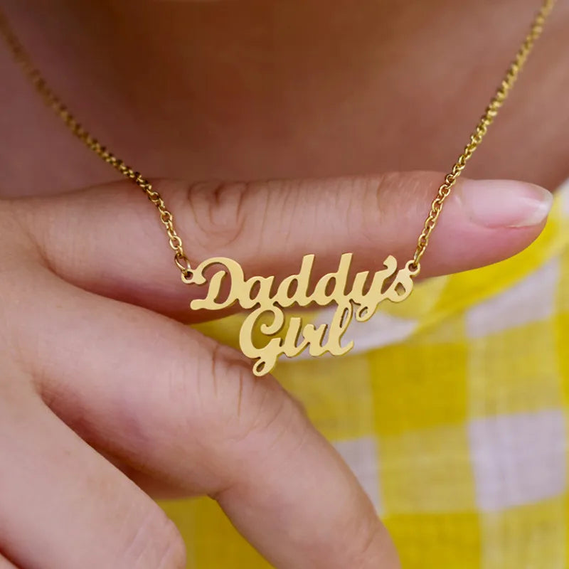 Stainless Steel, Daddy's Girl Pendant Necklace From, HUTNICE
