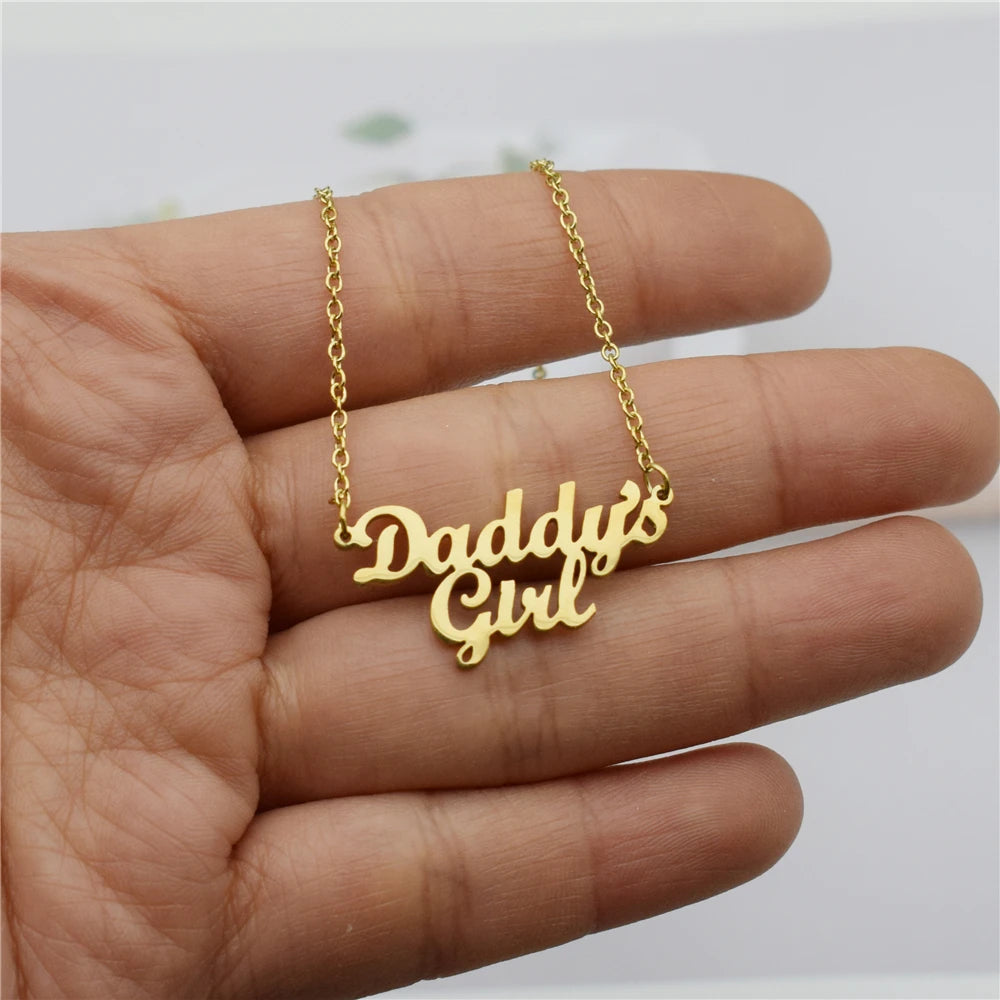 Stainless Steel, Daddy's Girl Pendant Necklace From, HUTNICE