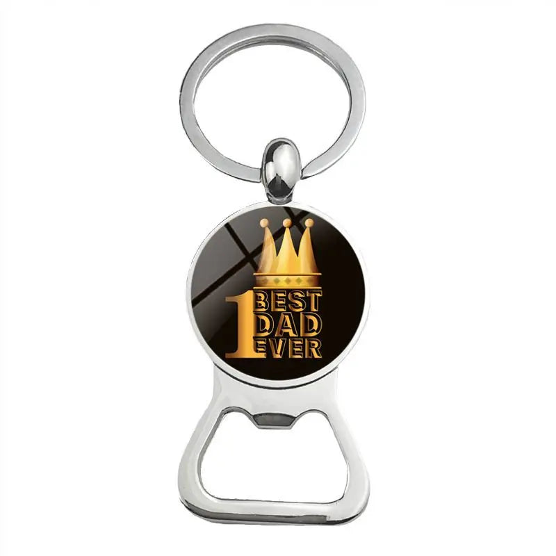 Silver Plated, Glass Cabochon, Key Holder, Bottle Opener For Dad Or Other Important Males, By KONMINRY