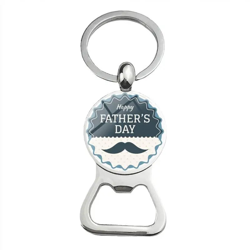 Silver Plated, Glass Cabochon, Key Holder, Bottle Opener For Dad Or Other Important Males, By KONMINRY