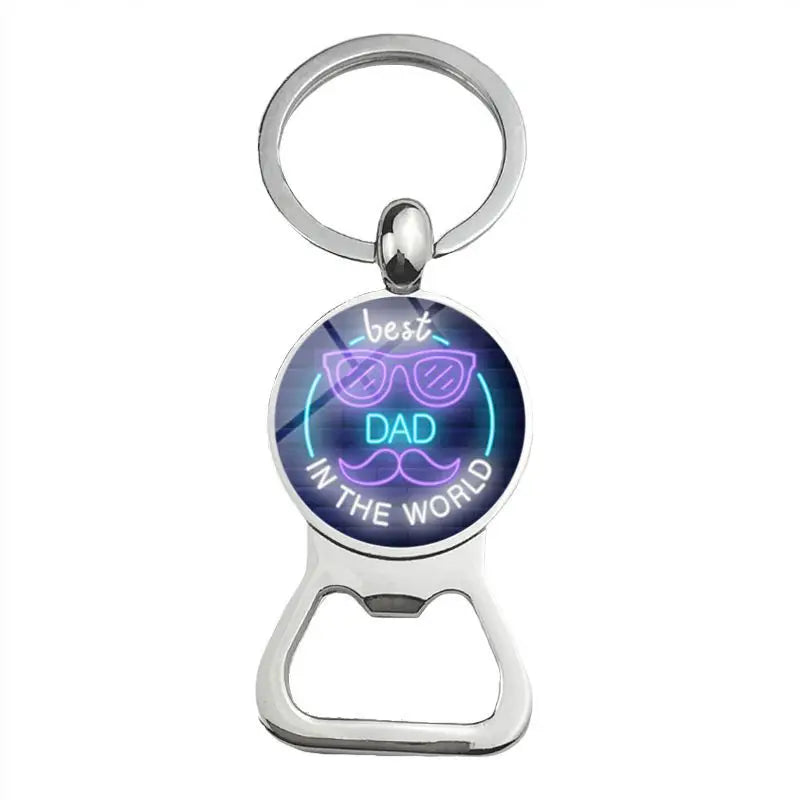 Silver Plated, Glass Cabochon, Key Holder, Bottle Opener For Dad Or Other Important Males, By KONMINRY
