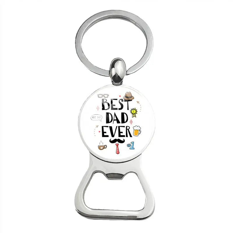 Silver Plated, Glass Cabochon, Key Holder, Bottle Opener For Dad Or Other Important Males, By KONMINRY
