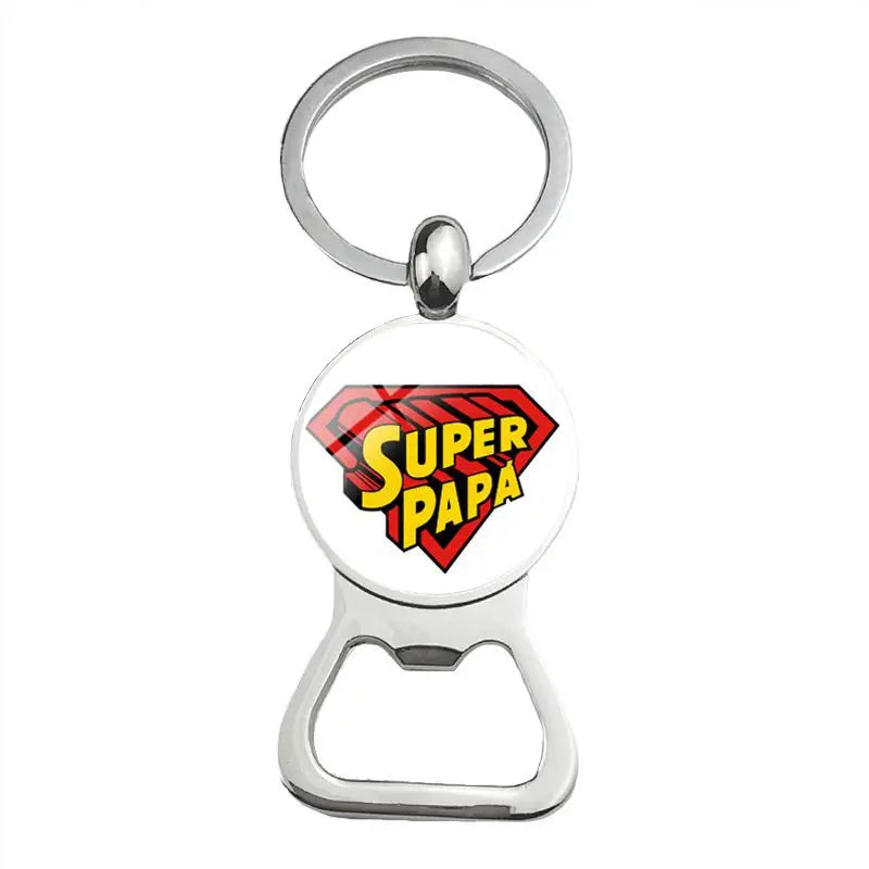 Silver Plated, Glass Cabochon, Key Holder, Bottle Opener For Dad Or Other Important Males, By KONMINRY