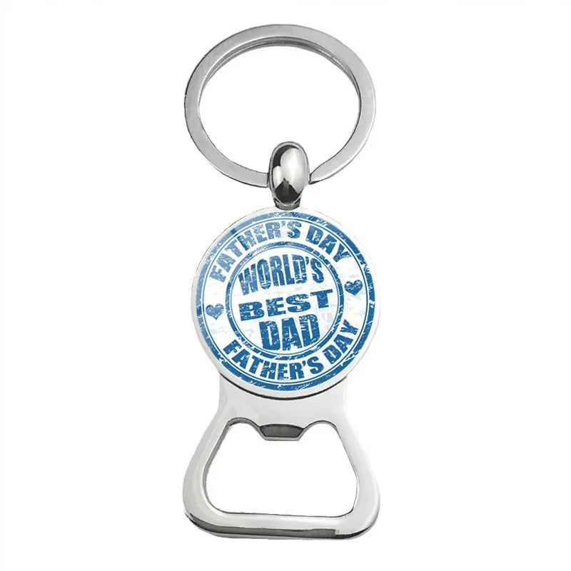 Silver Plated, Glass Cabochon, Key Holder, Bottle Opener For Dad Or Other Important Males, By KONMINRY
