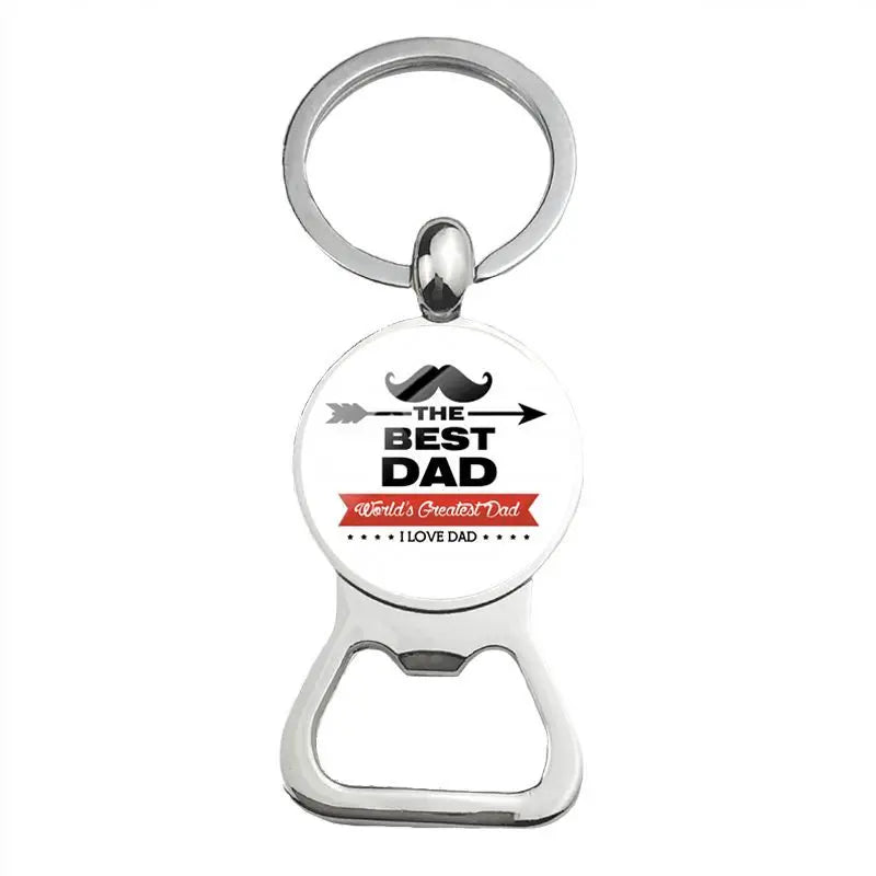 Silver Plated, Glass Cabochon, Key Holder, Bottle Opener For Dad Or Other Important Males, By KONMINRY