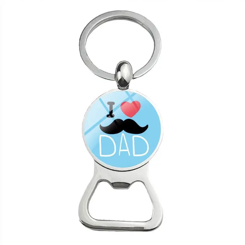 Silver Plated, Glass Cabochon, Key Holder, Bottle Opener For Dad Or Other Important Males, By KONMINRY