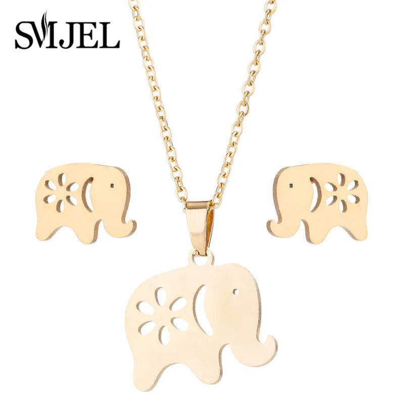 Stainless Steel, Paw Necklace Earrings for Women, Fashion By, SMJEL