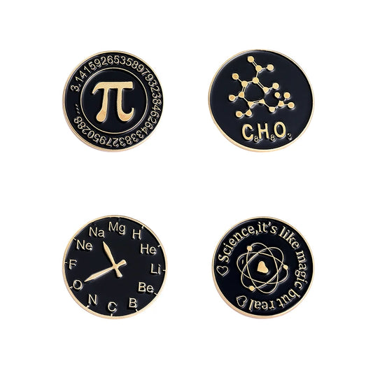 Geek Science Lovers Enamel Pins, by XioMara