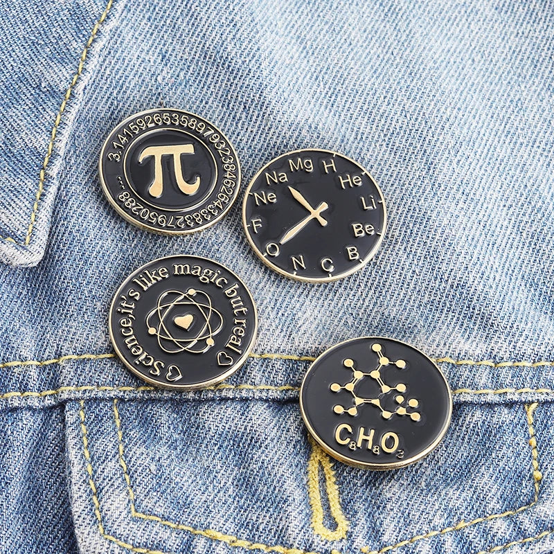 Geek Science Lovers Enamel Pins, by XioMara