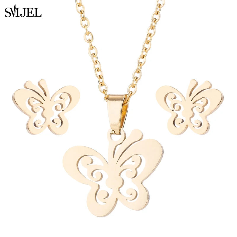 Stainless Steel, Paw Necklace Earrings for Women, Fashion By, SMJEL