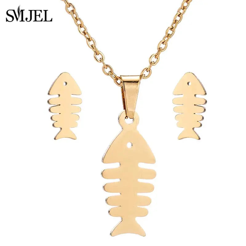 Stainless Steel, Paw Necklace Earrings for Women, Fashion By, SMJEL