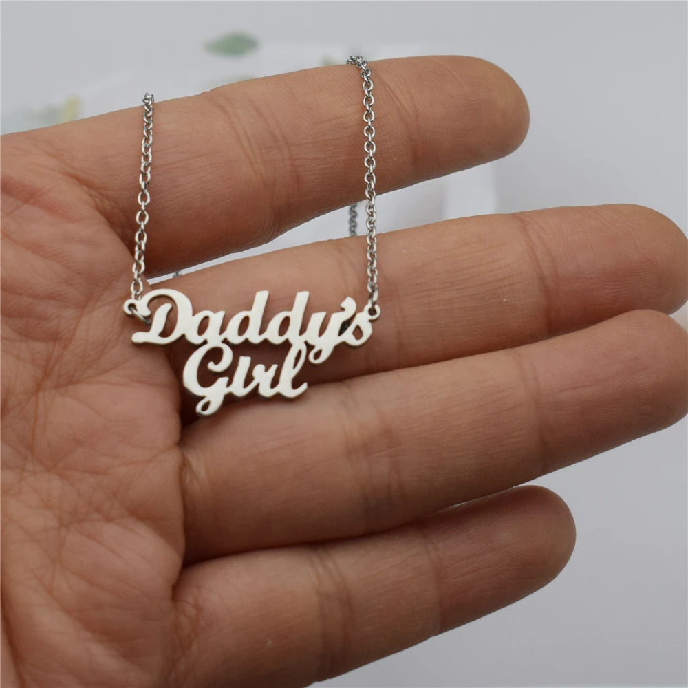 Stainless Steel, Daddy's Girl Pendant Necklace From, HUTNICE
