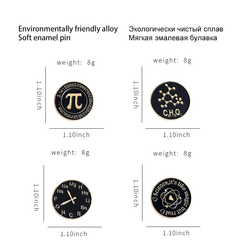 Geek Science Lovers Enamel Pins, by XioMara