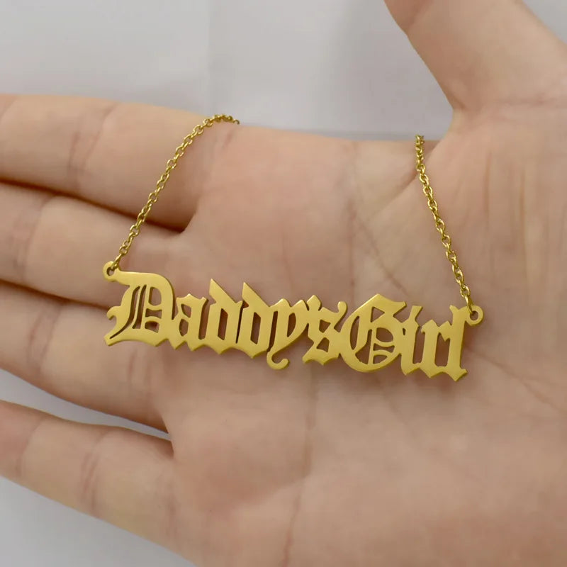 Stainless Steel, Daddy's Girl Pendant Necklace From, HUTNICE