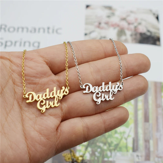 Stainless Steel, Daddy's Girl Pendant Necklace From, HUTNICE